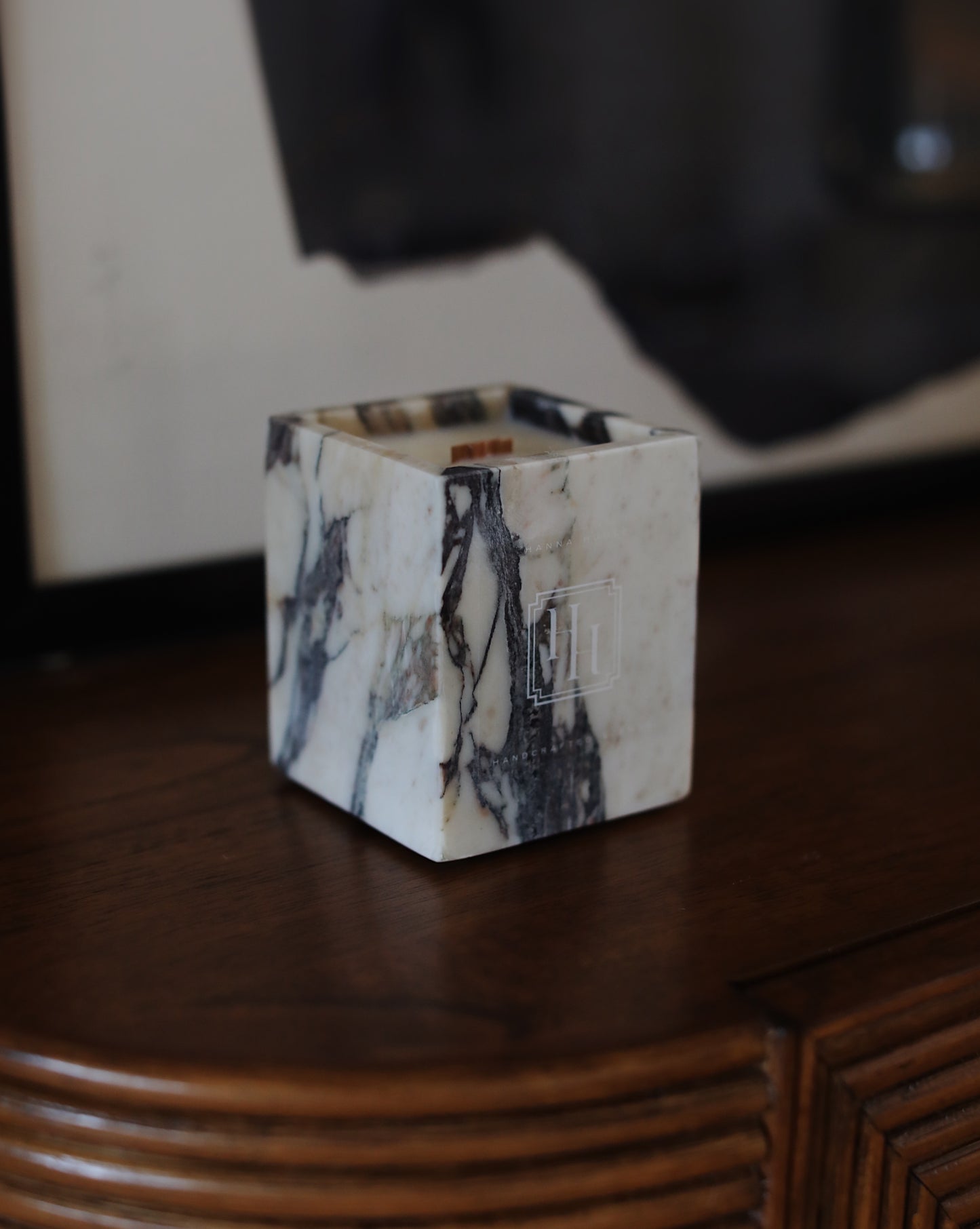 ITALIAN CALACATTA VIOLET MARBLE SQUARE CANDLE